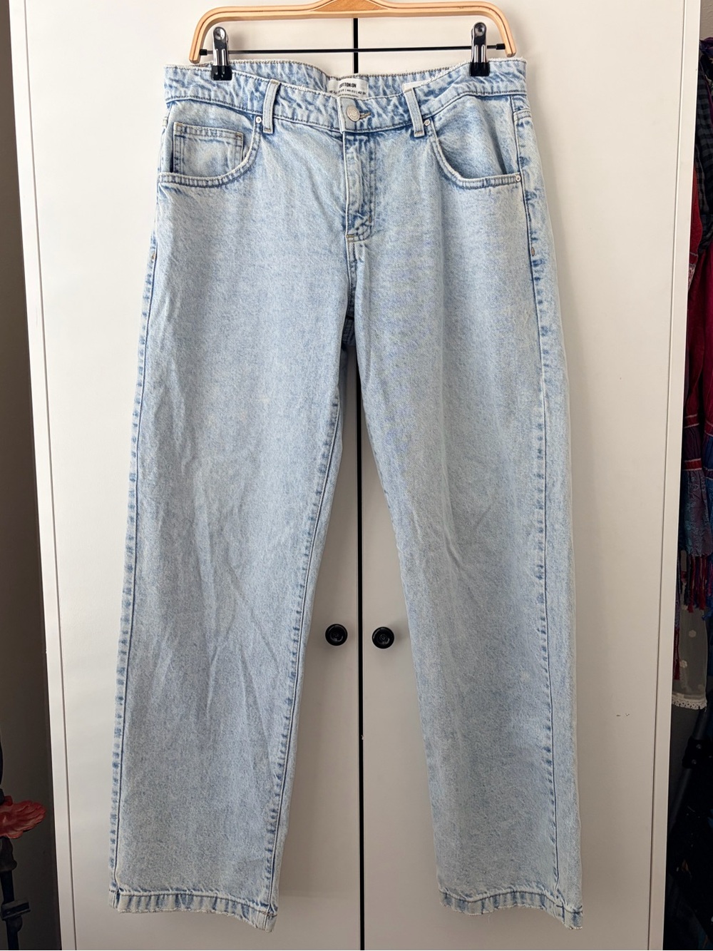Cotton On Light Blue High-Rise Straight Leg Jeans